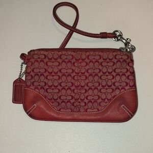 Coach Signature C Red Wristlet - Vintage
